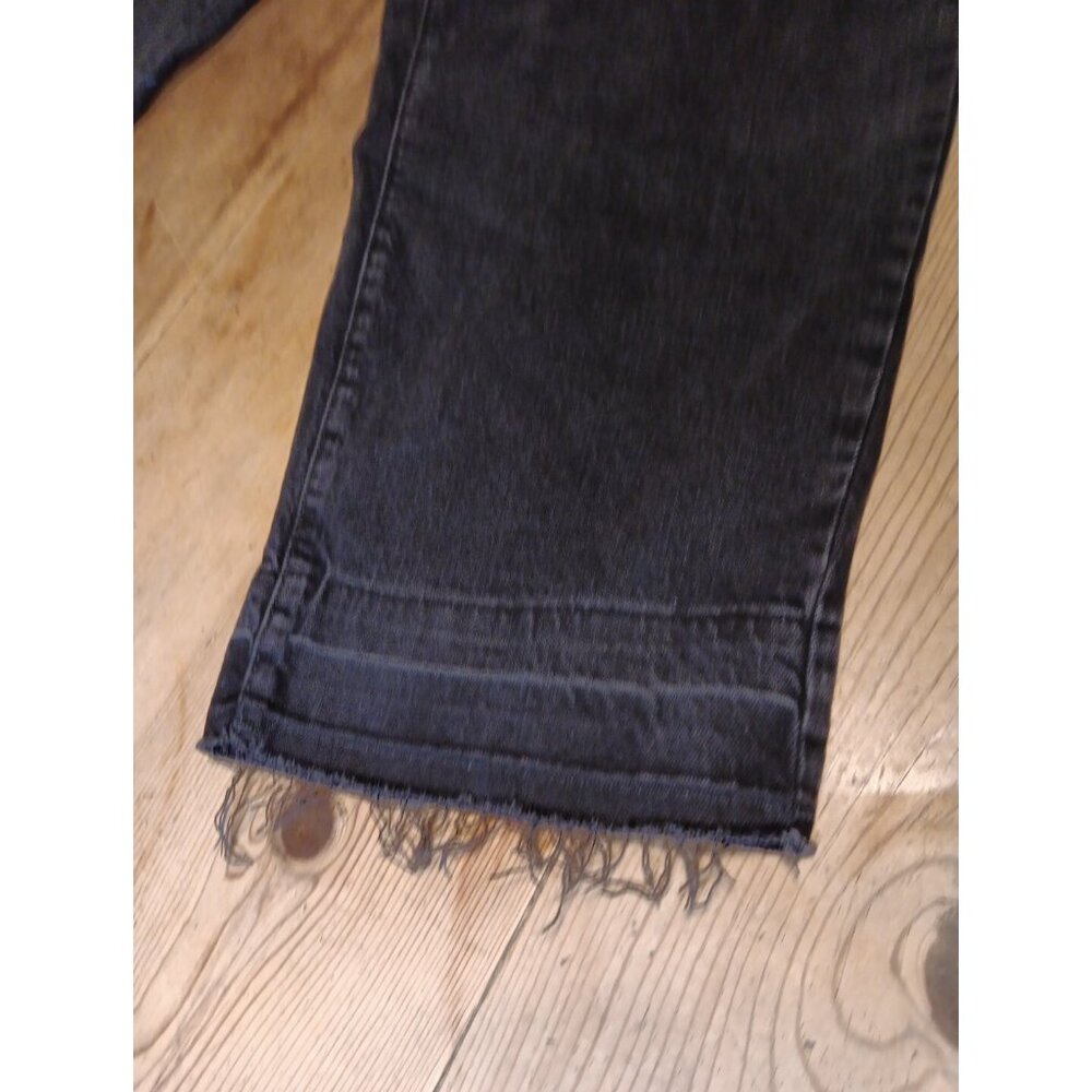 Universal Thread Women 22 R High Rise 90s Slim Jeans Black Wash Crop Button Fly - Picture 3 of 8